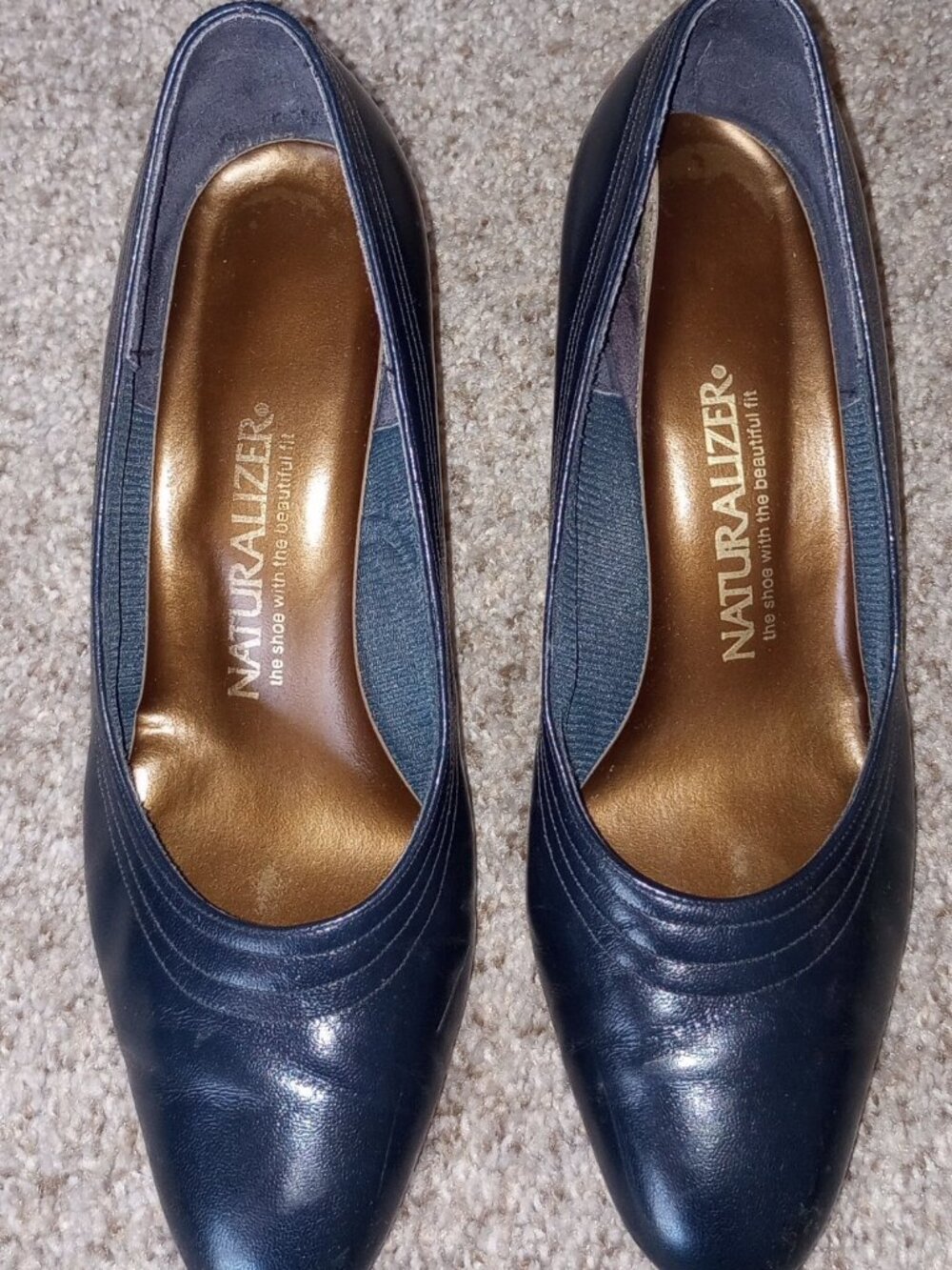 Naturalizer women's shoes, blue, size 8c/A, good fit, low heel, soft, leather